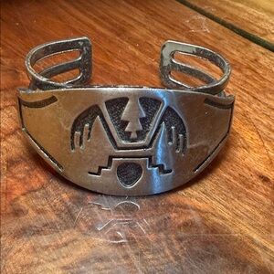 Silver Tribal Design Cuff Bracelet